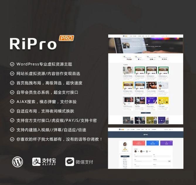 最新RiPro 5.6主题/WordPress高级资源站下载主题/独家解密版