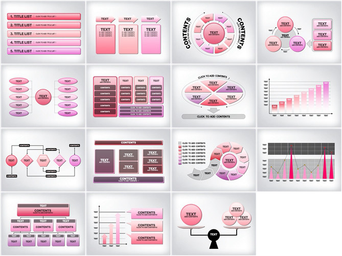 15页女生粉色系PPT图表模板
